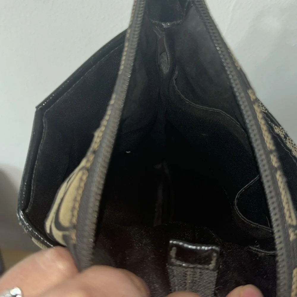Coach Canvas CC Small Crossbody Bag Handbag Black Tan Adjustable Y2K Needs TLC